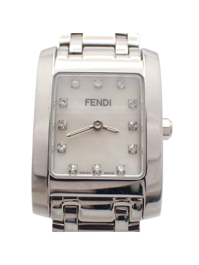 Fendi Classico Quartz Watch Diamond Shell Dial Ss